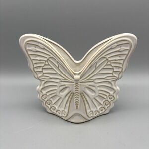 Butterfly Ceramic Planter or Flower Pot - 7"  Ivory Spring